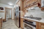 High-end interior finishes and stainless steel appliances